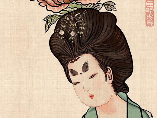 《簪花仕女图》工笔画