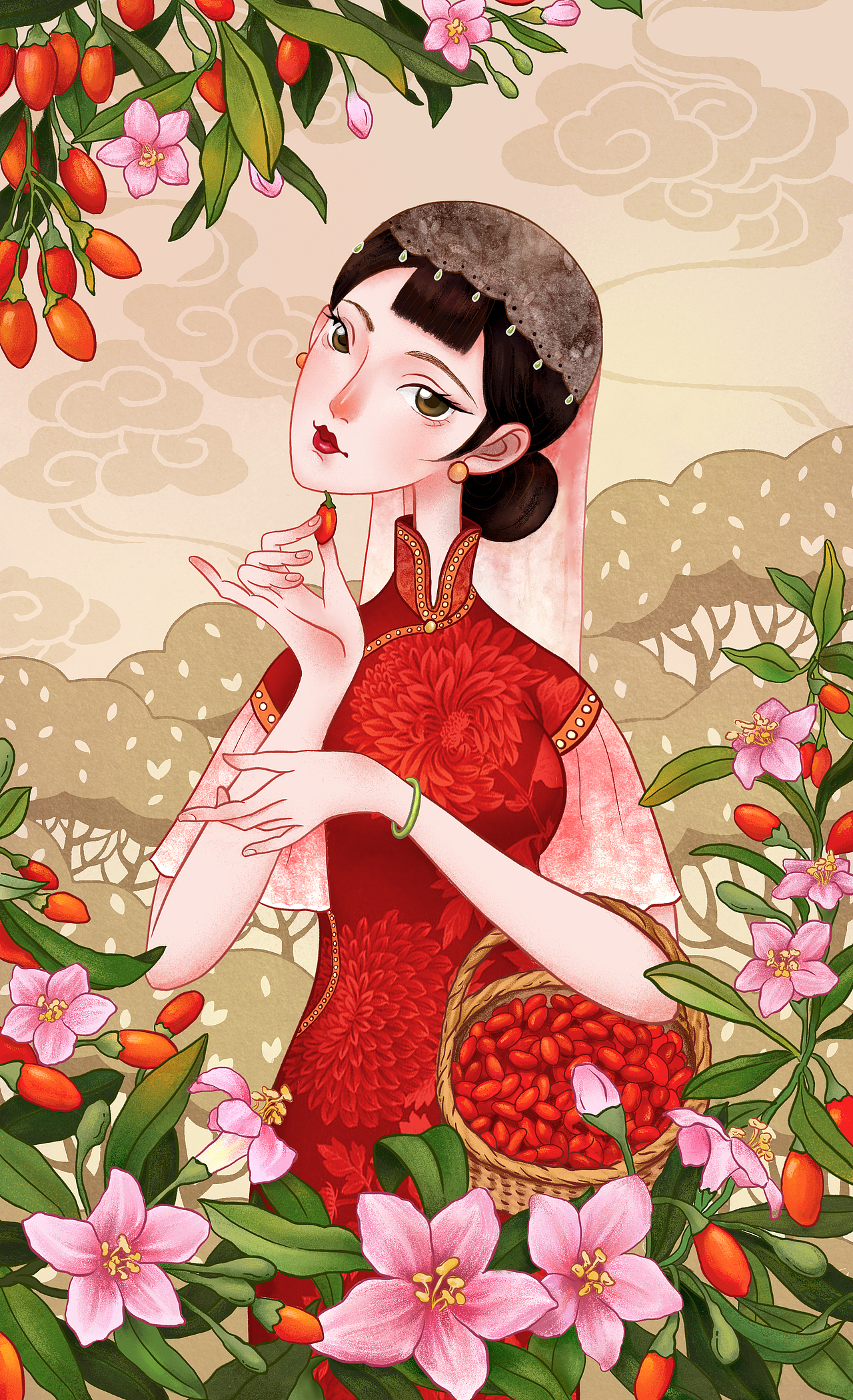 錦瑟芳華系列插畫（圖ZMjAzOTk5MDY0） - 商業(yè)插畫 - 站酷設(shè)計師遠(yuǎn)古原創(chuàng)素材 - 站酷ZCOOL