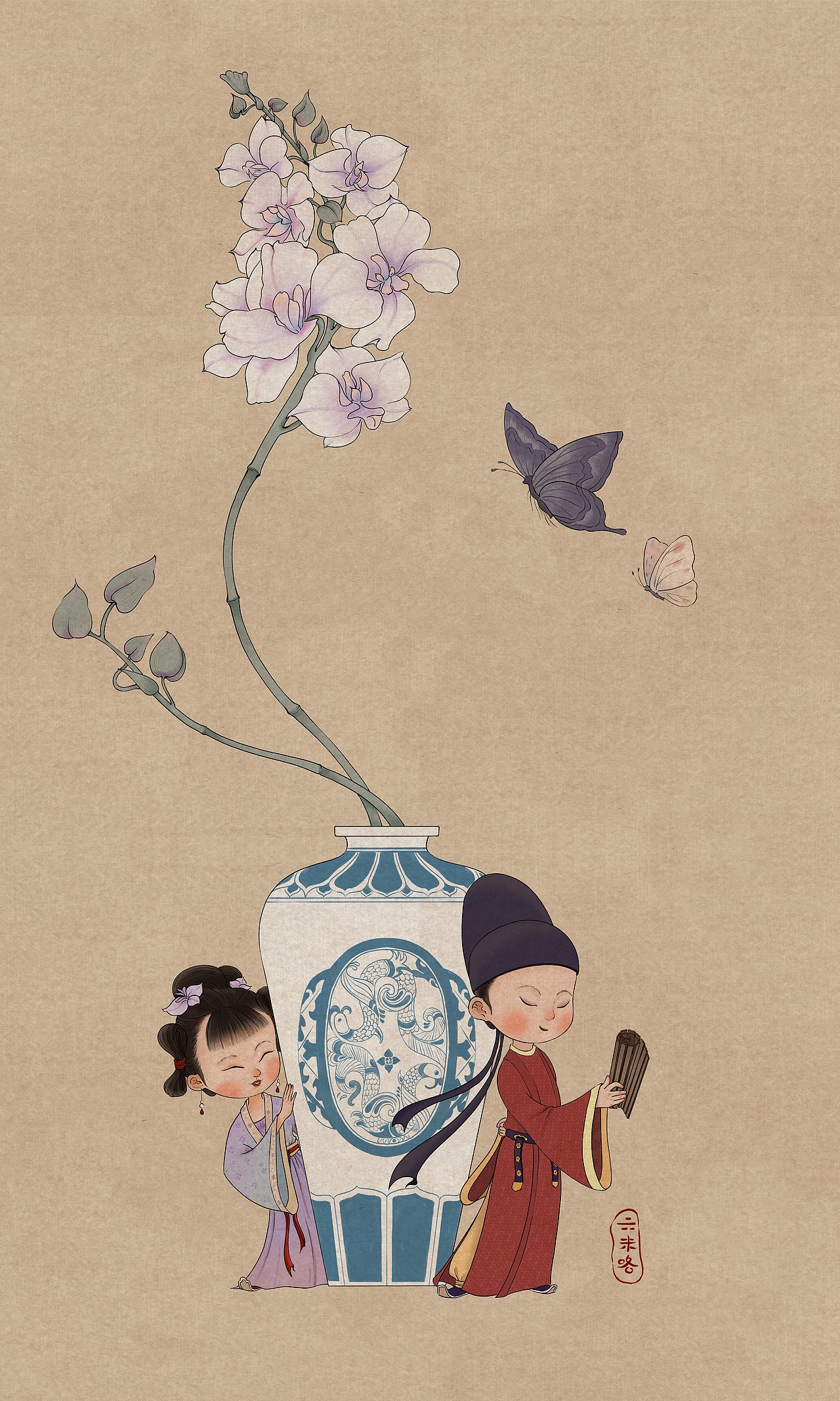 仿工笔国风插画合辑