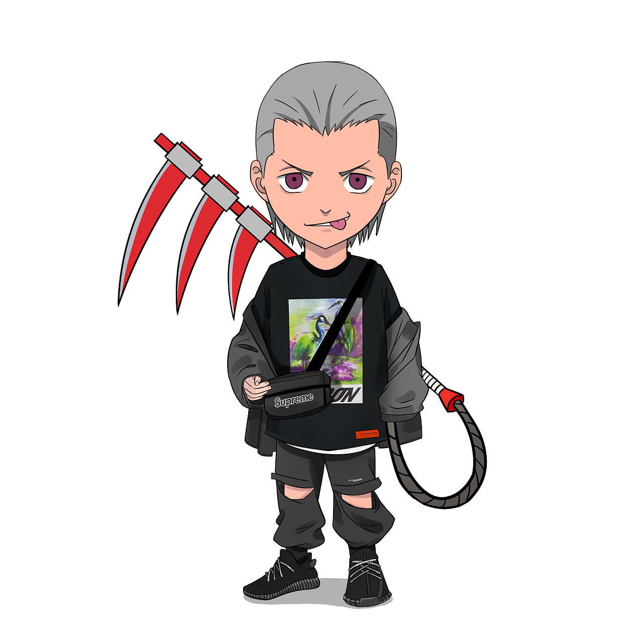 火影"晓"组织穿潮牌q版风