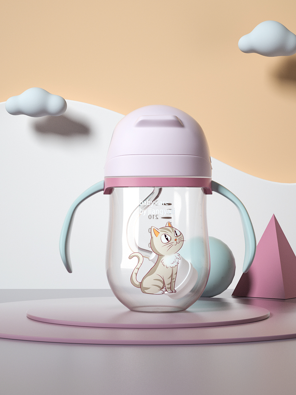 C4D产品动画奶瓶OC渲染动画