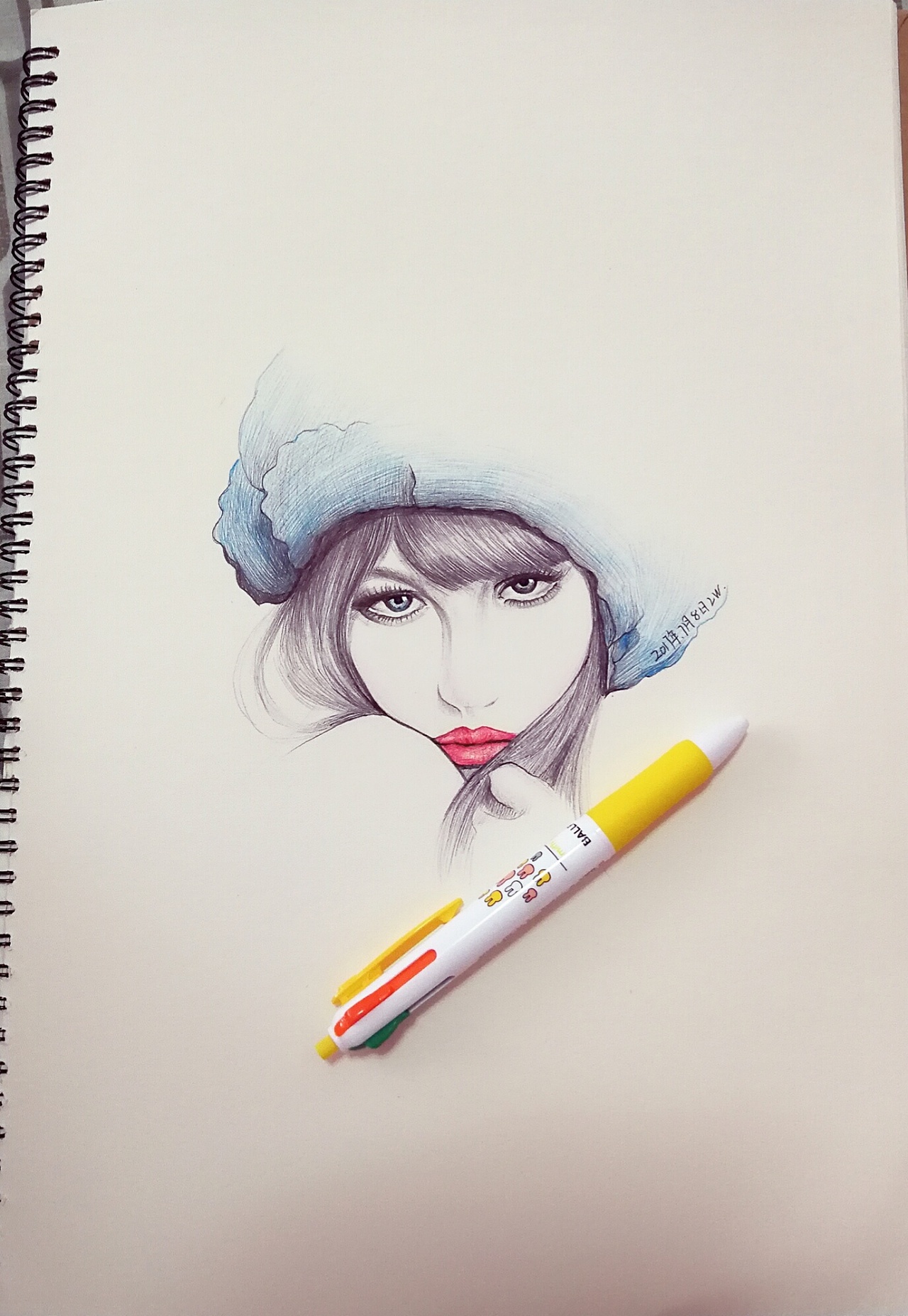 手绘圆珠笔头像