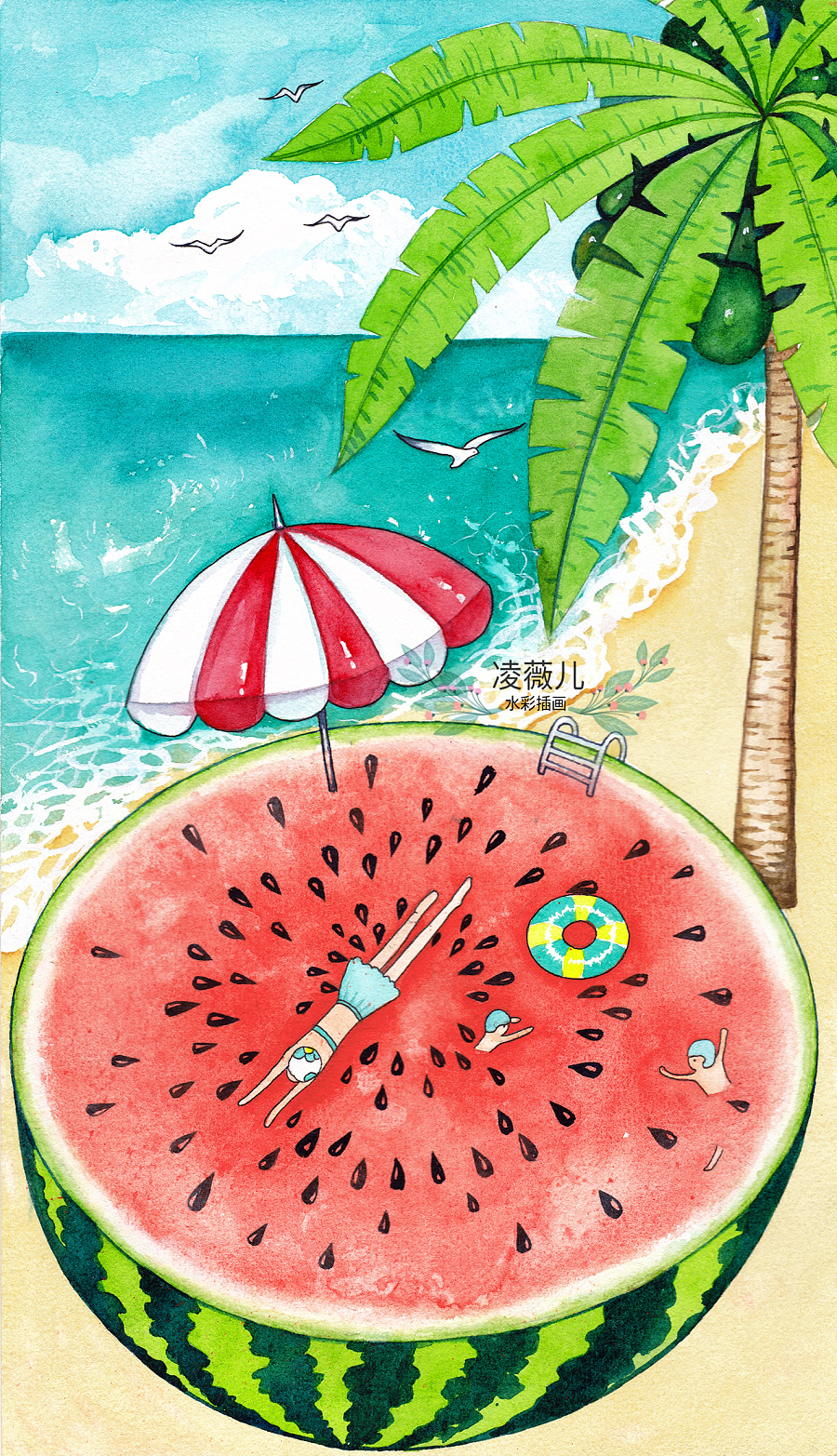 24节气海报公众号广告推图,小满节,夏至,小暑节气插画,|商业插画|插画