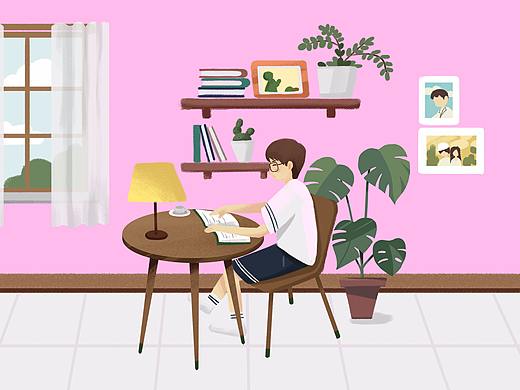 【插画设计】一个人的阅读