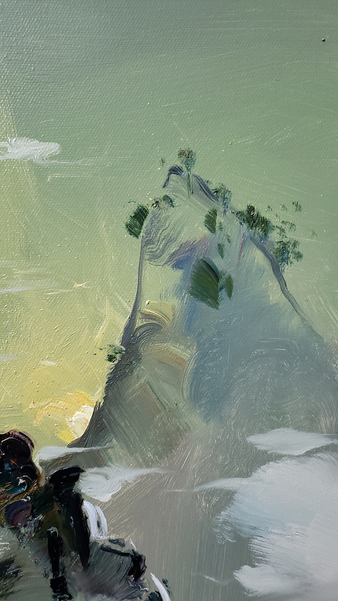 写意油画山水《白鸟空峰》（图ZMjUxNTY0MDY0） - 绘画 - 站酷设计师张临原创素材 - 站酷ZCOOL