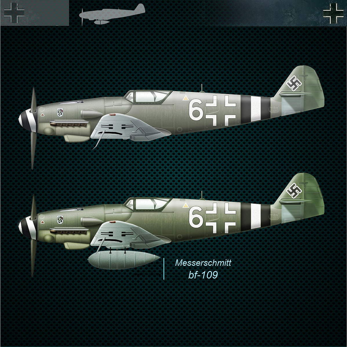 甜品bf-109升级版和中岛97侧视图