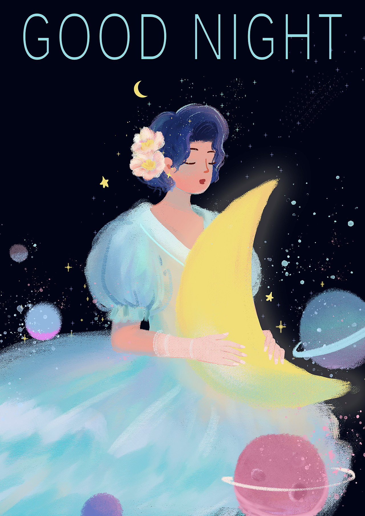 星空色彩练习（图ZMjYwOTc1Mzc2） - 创作习作 - 站酷设计师爱吃小鱼干的猫仔原创素材 - 站酷ZCOOL