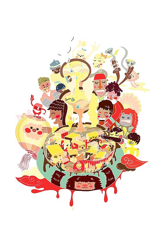 新年春节习俗插画绘（图ZMTI4MDMwMTY=） - 商业插画 - 站酷设计师昭元蛋白原创素材 - 站酷ZCOOL