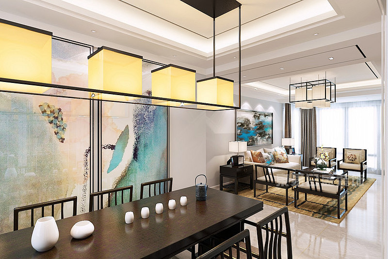 室内设计 景蜜村150平米-新中式 深圳东易日盛装饰