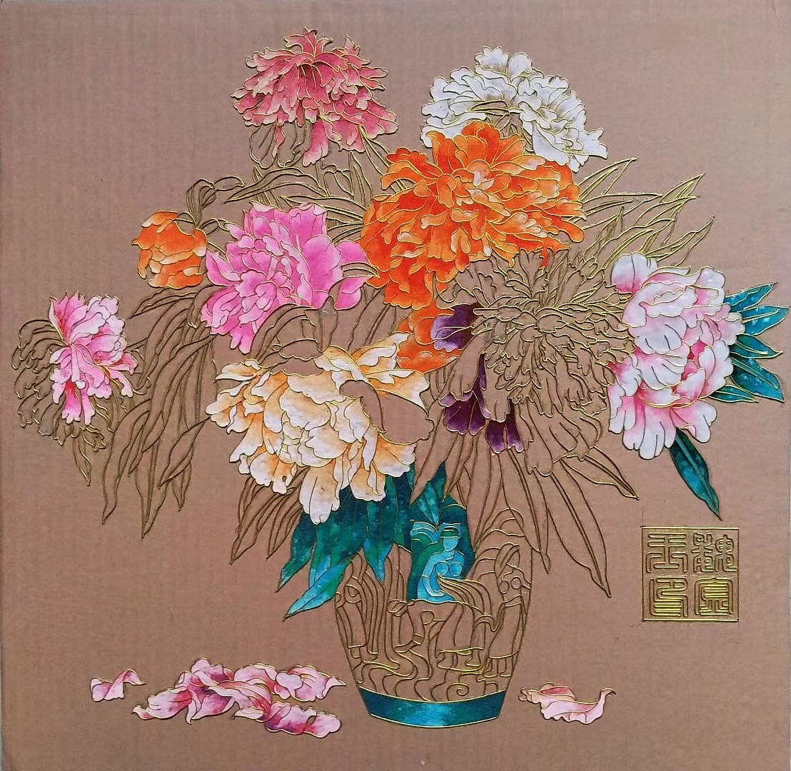 小试牛刀(景泰蓝画花卉) - 原创作品 - 站酷(zcool)