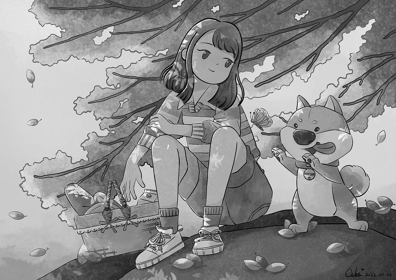遛狗记（图ZMzE3ODU3NDA0） - 儿童插画 - 站酷设计师圆滚滚奶油caaake原创素材 - 站酷ZCOOL