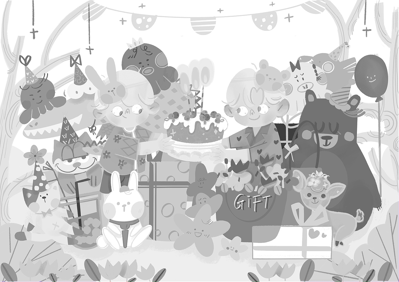 iPadPro绘画中秋节快乐（图ZMjcwOTgwMDAw） - 儿童插画 - 站酷设计师WH桃子原创素材 - 站酷ZCOOL