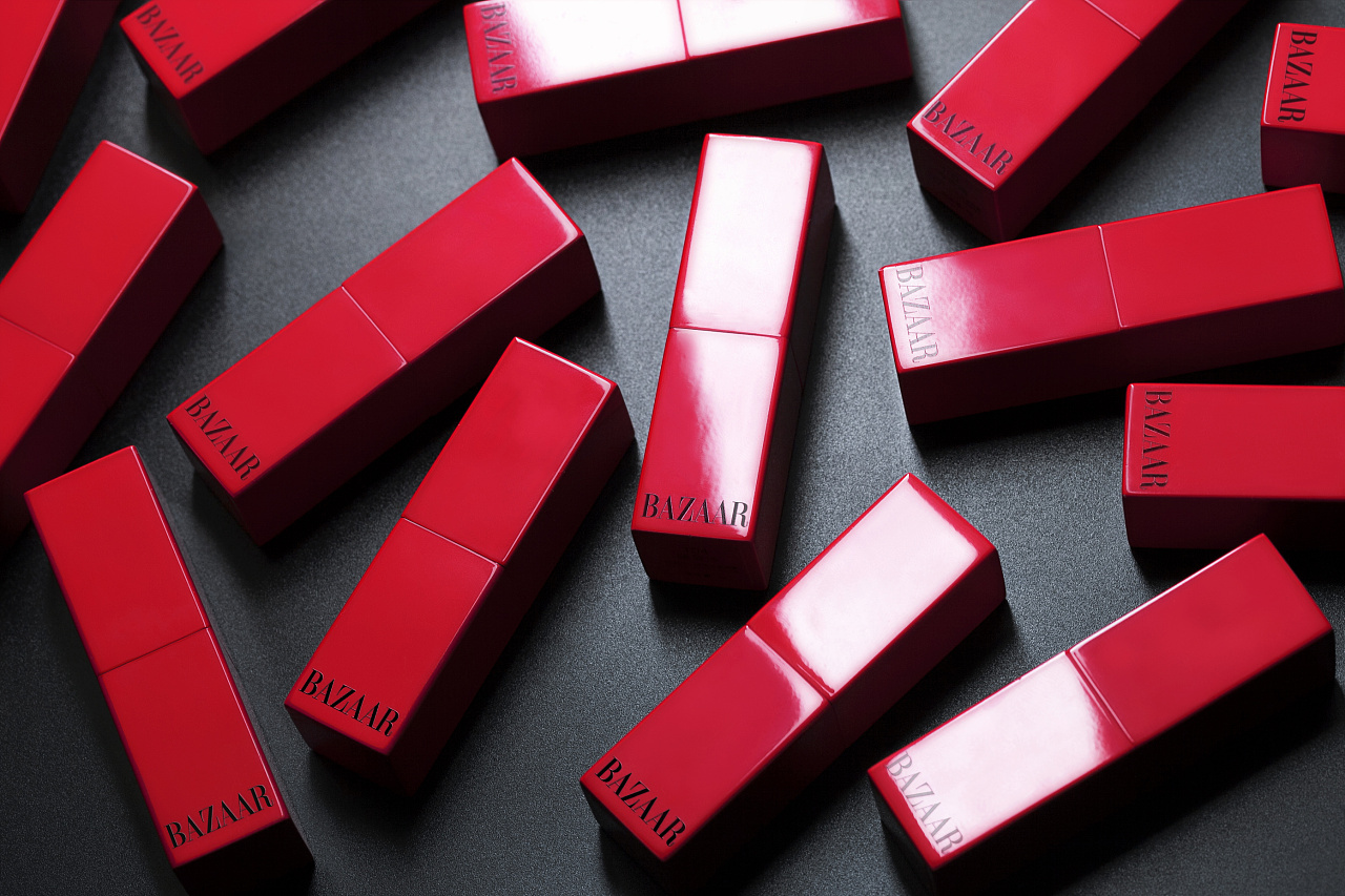 芭莎红口红拍摄