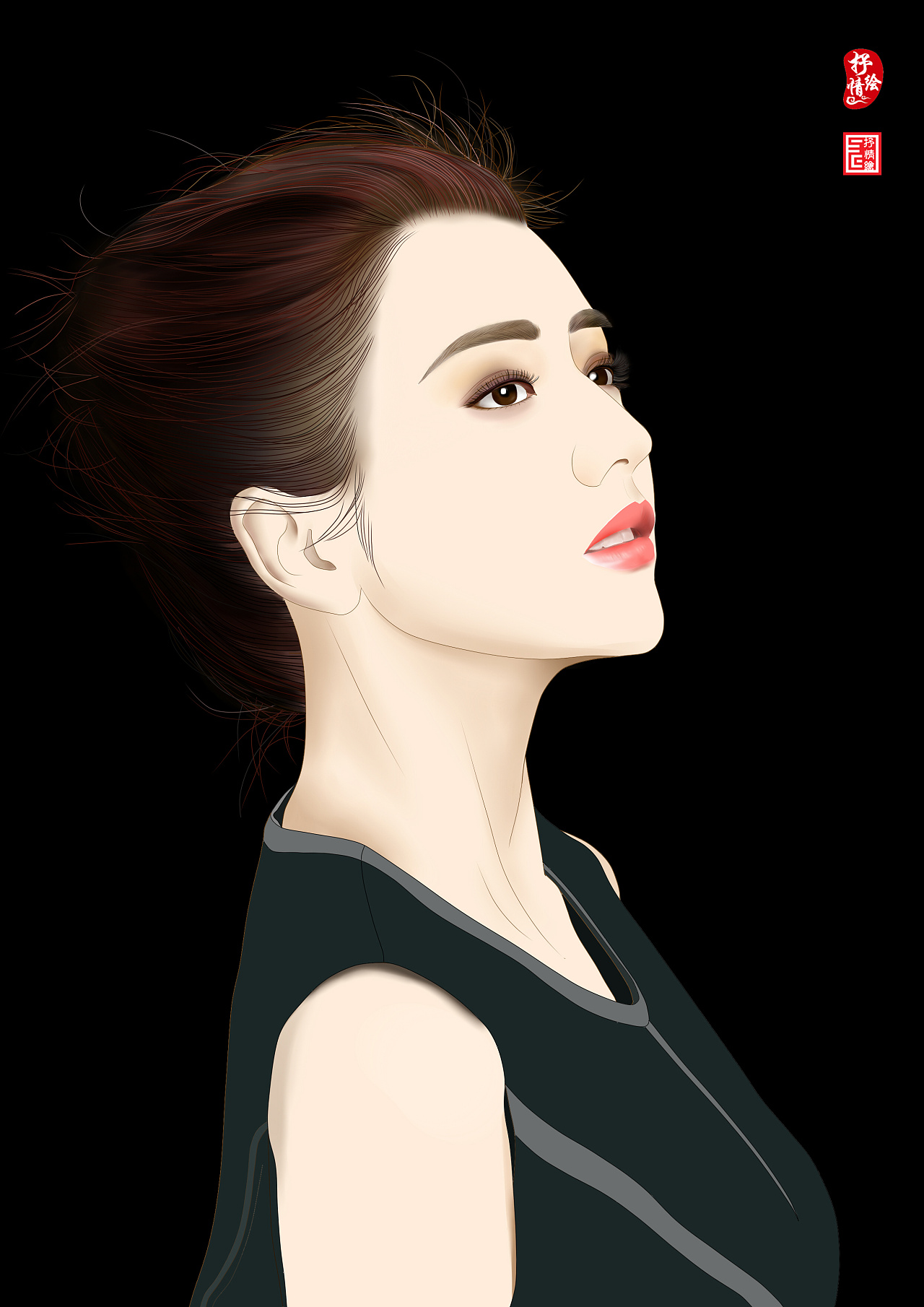 佟丽娅|插画|创作习作|bili扁扁金拇指 - 原创作品 - 站酷 (zcool)