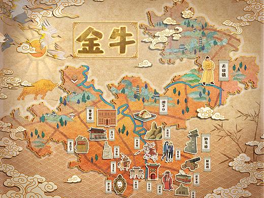 成都市金牛区规划手绘地图