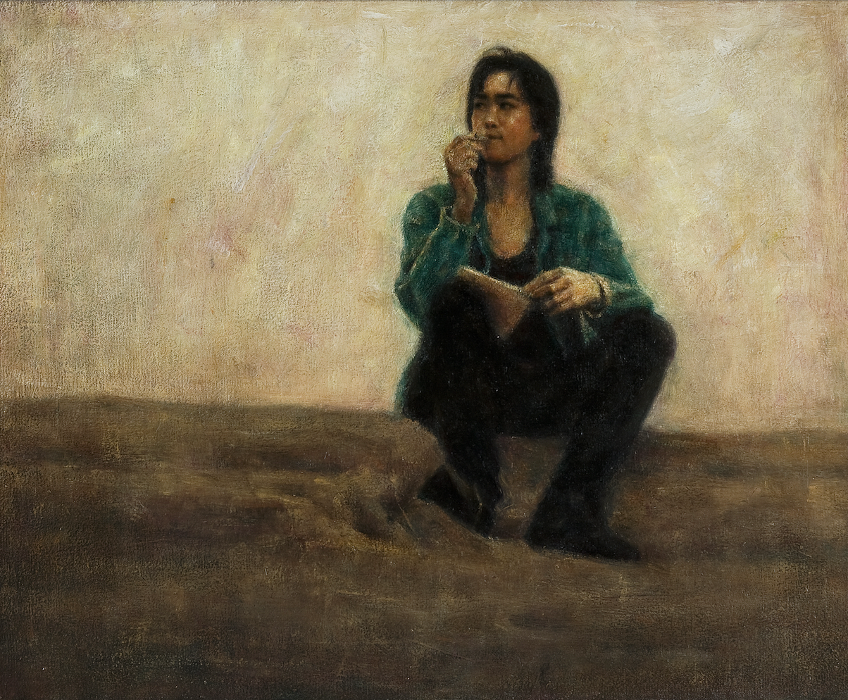 黄家驹的生日,为了纪念这位天才,我在这里将我爱人严振厚的油画连环画