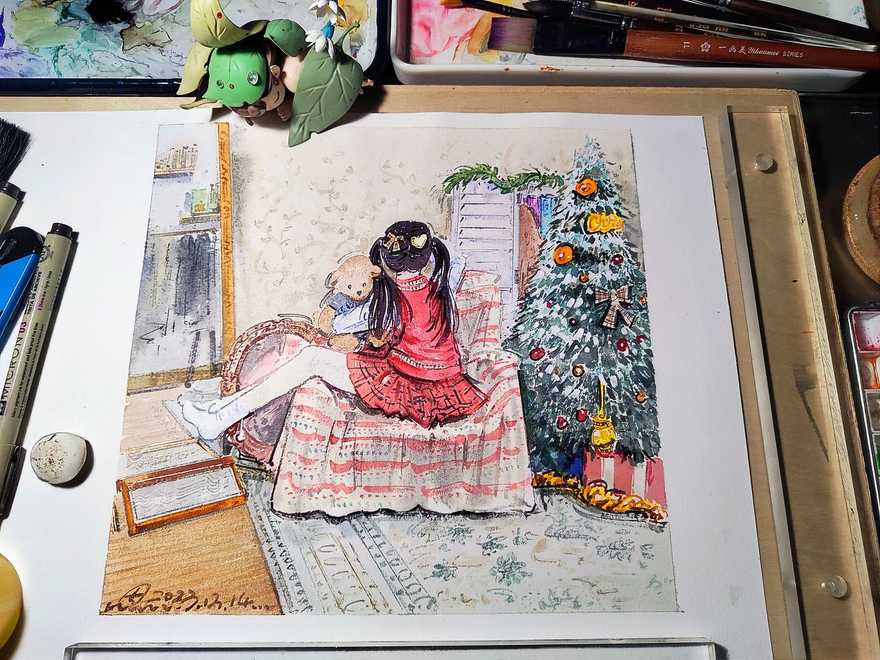 水彩,圣诞快乐!