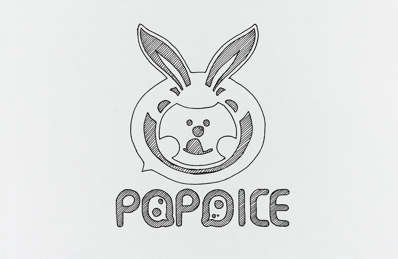 popoice饮品店logo手绘插画吉祥物设计