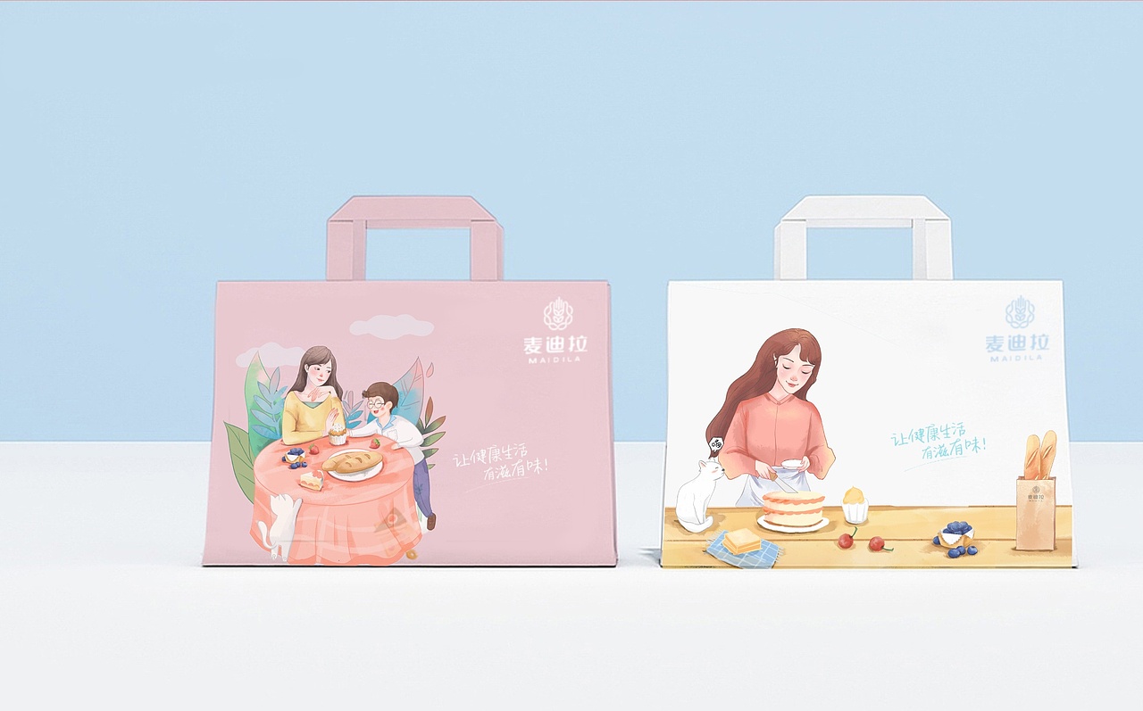 烘焙蛋糕包装插画