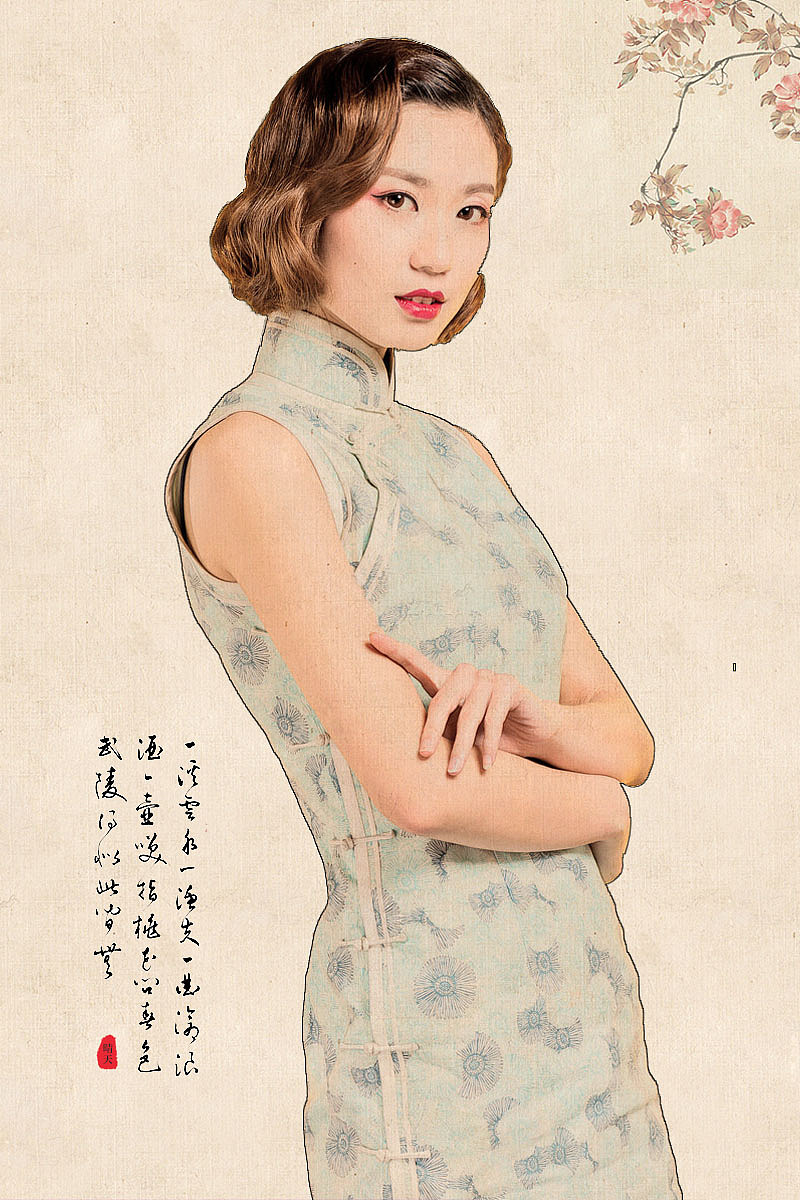 工笔画效果美女