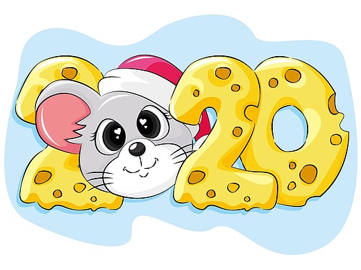 卡通老鼠奶酪2020艺术字