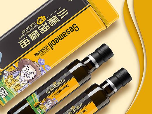 【玖伍引力】油老头胡麻油 亚麻籽油包装设计