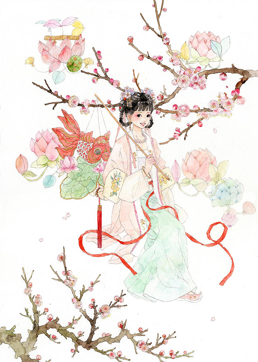 四时花开（图ZMzc3NjU3NzY4） - 艺术插画 - 站酷设计师白洺宇原创素材 - 站酷ZCOOL