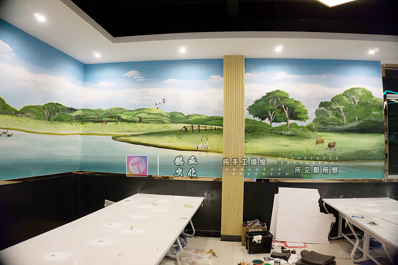 网咖墙绘石排鑫盟网络会所 墙绘壁画