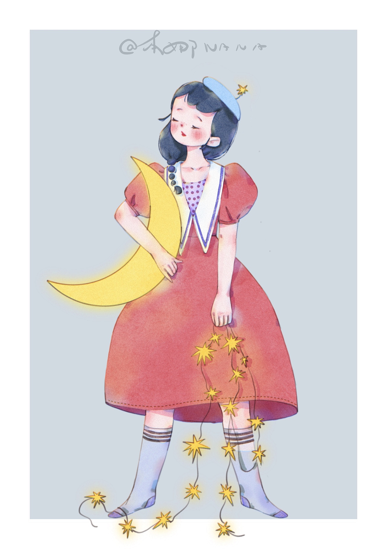 🌷✨·iPad大可爱·月光少女·全身合集（图ZMzEzMjgzMzg0） - 儿童插画 - 站酷设计师本娜NANA原创素材 - 站酷ZCOOL