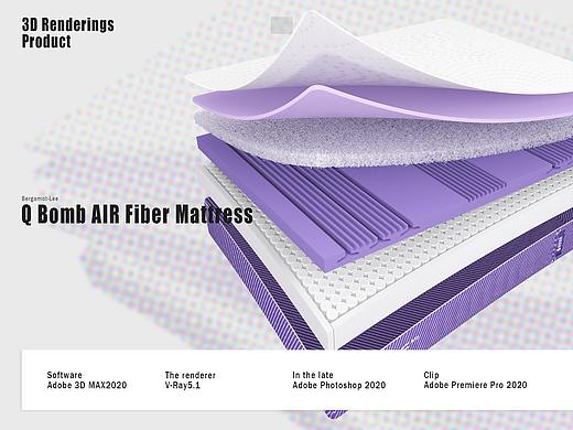 Q Bomb POR Fiber Mattress-床垫建模
