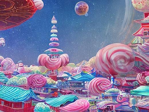 #AI创作实验室#中国风泡泡糖果岛