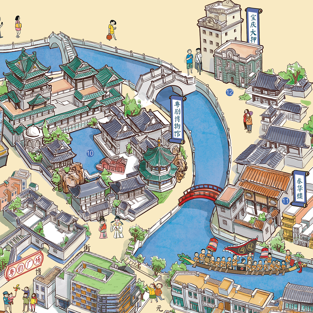 广州永庆坊手绘地图