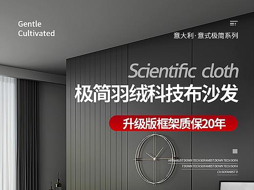 极简羽绒科技布沙发 沙发详情页