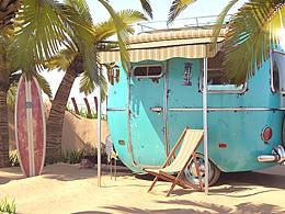 夏日系列渲染之：露营