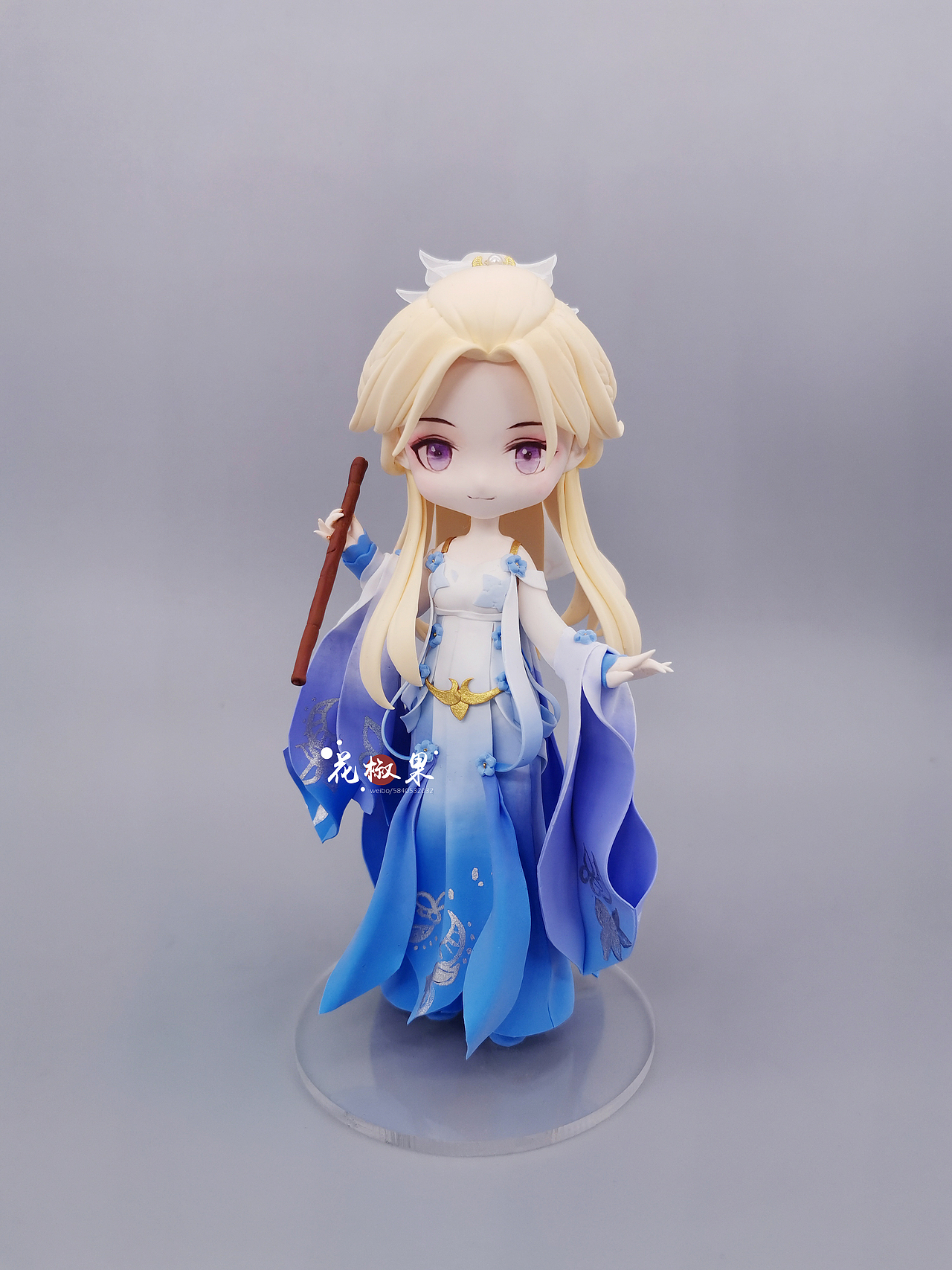 剑网三q版紫白菜花姐|手工艺|手办/模玩|花椒粘土_原创作品-站酷zcool