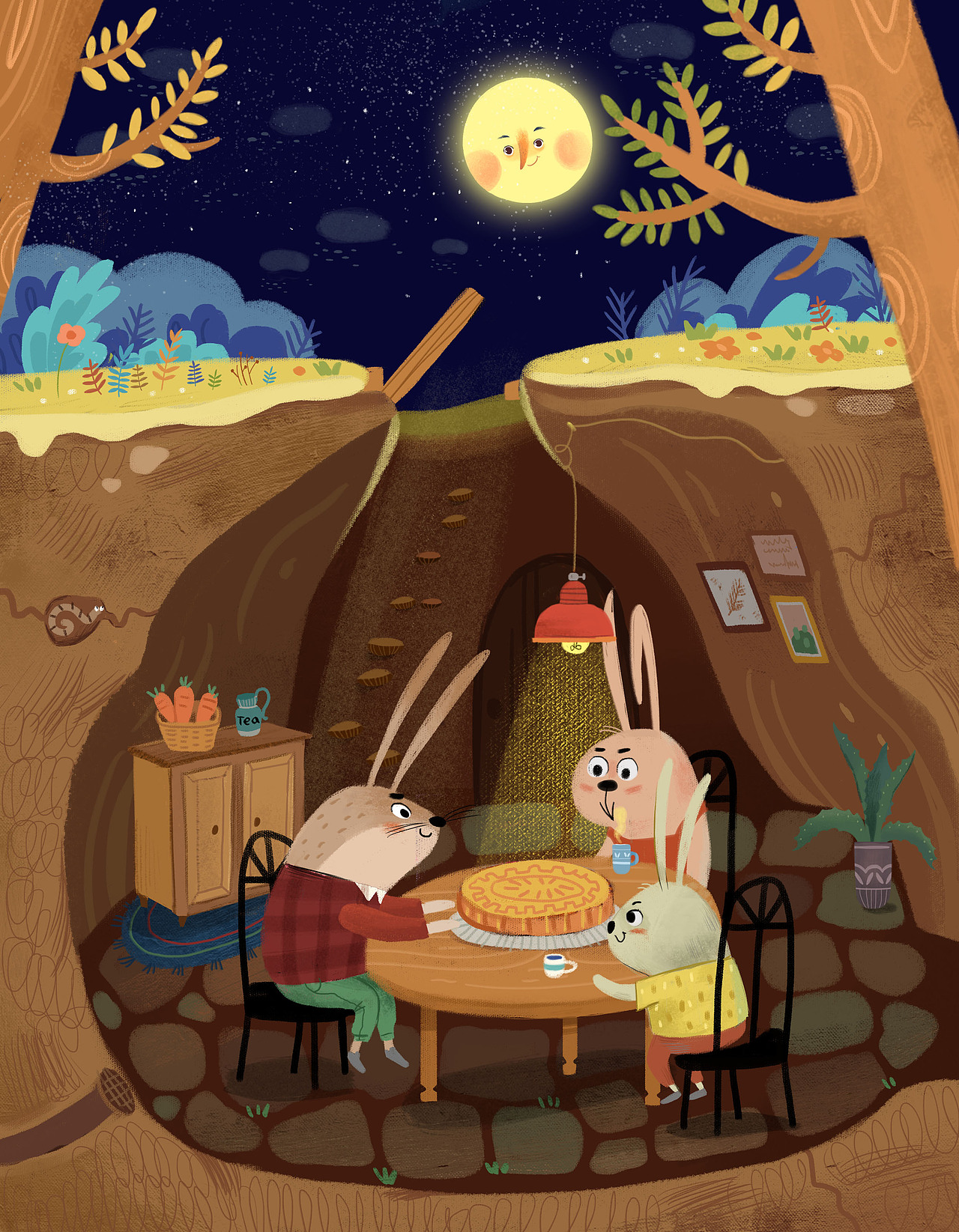 中秋（图ZMTI5NDQ4NDY4） - 儿童插画 - 站酷设计师大福wo原创素材 - 站酷ZCOOL
