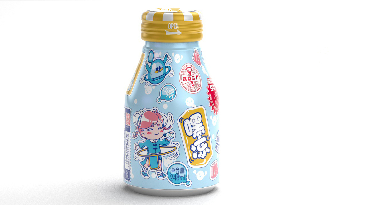 汉口二厂 嘿冻乳酸菌味果冻汽水 铝罐包装设计（图ZMjY4MjY4MzY4） - 包装 - 站酷设计师赵黑犬原创素材 - 站酷ZCOOL