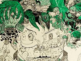 《我的英雄学院》彩色针管笔插画