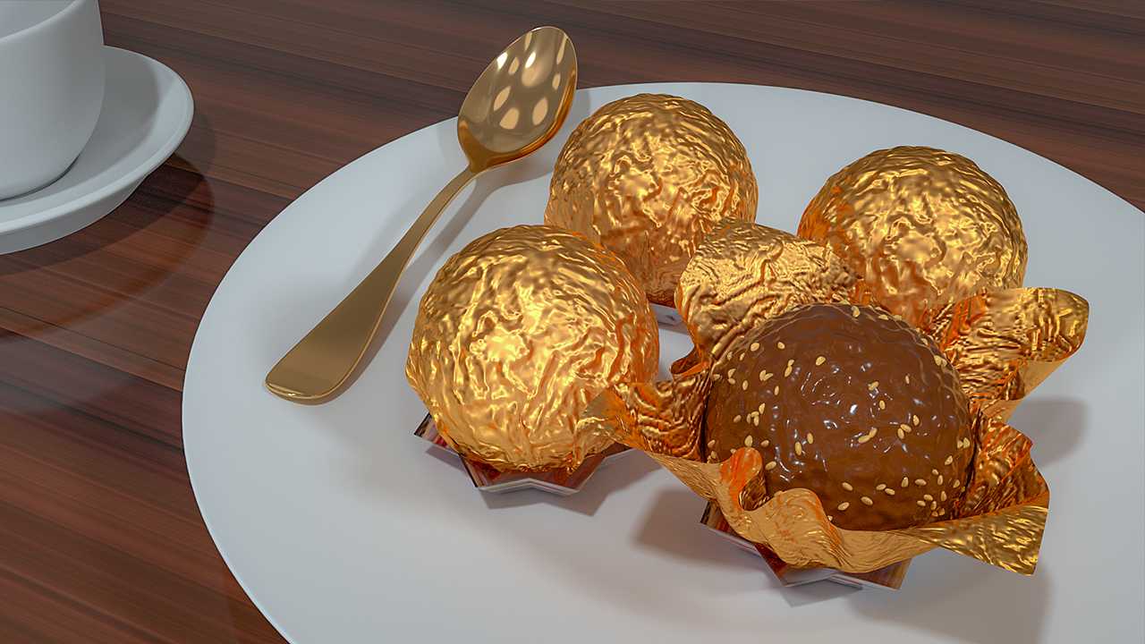 球形巧克力建模渲染|三维|产品|imcloris_原创作品-站酷zcool