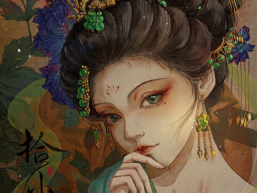 不染|古风头像插画