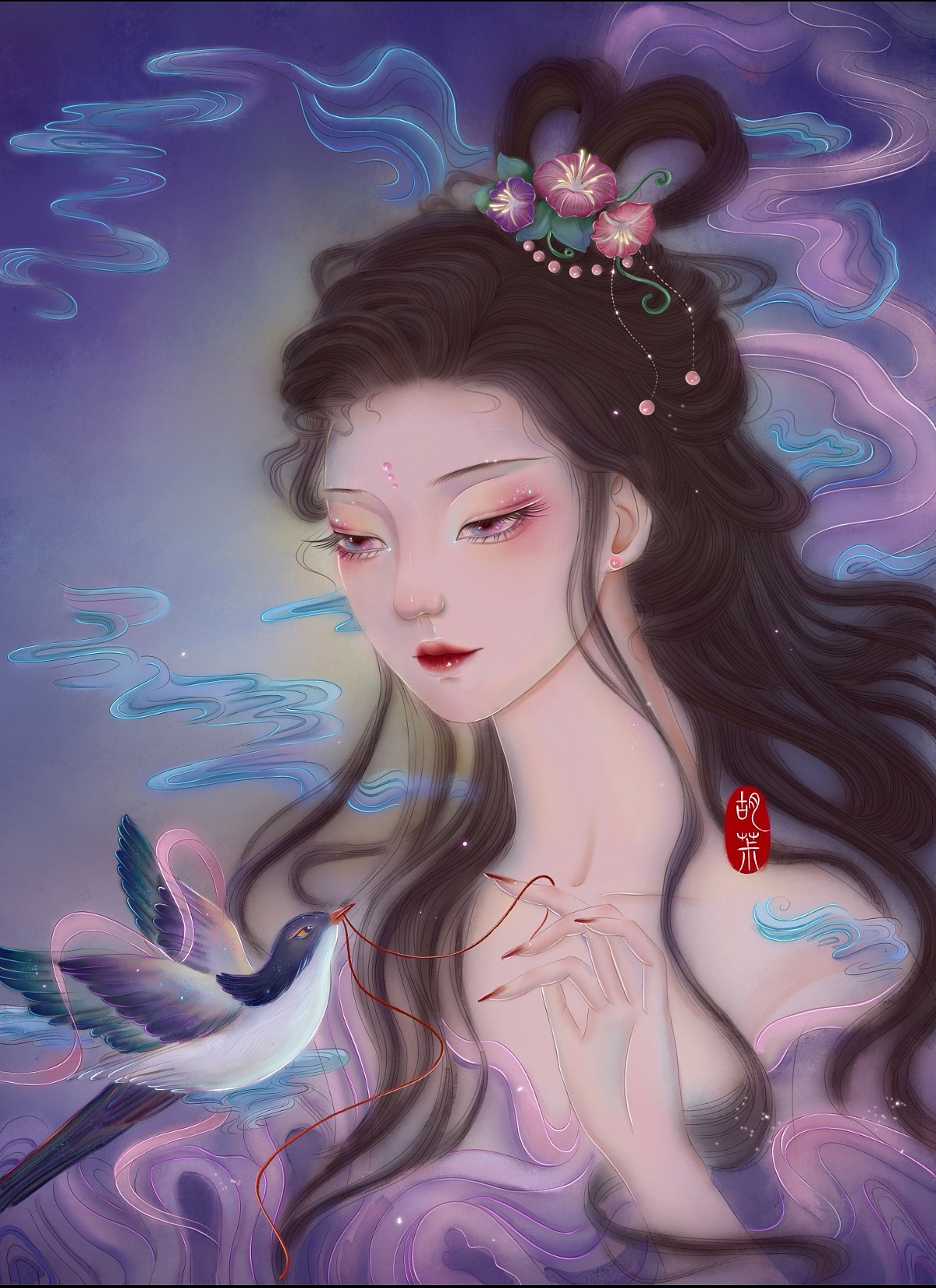 七夕/织女（图ZMzEwNTA1NTYw） - 商业插画 - 站酷设计师hujiao胡椒原创素材 - 站酷ZCOOL