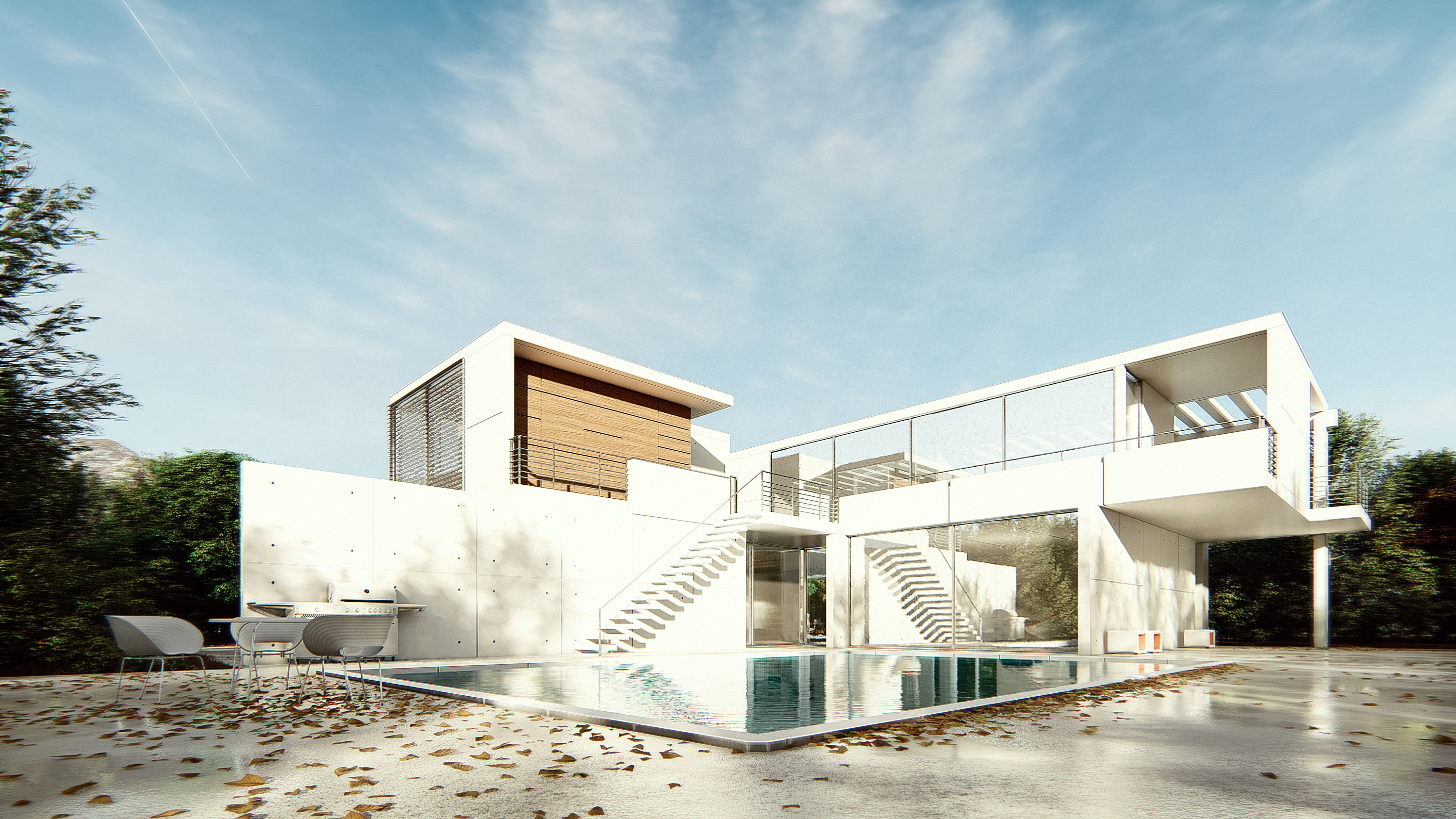 lumion8白色别墅|三维|建筑/空间|soc设计事务所 - 原创作品 - 站酷