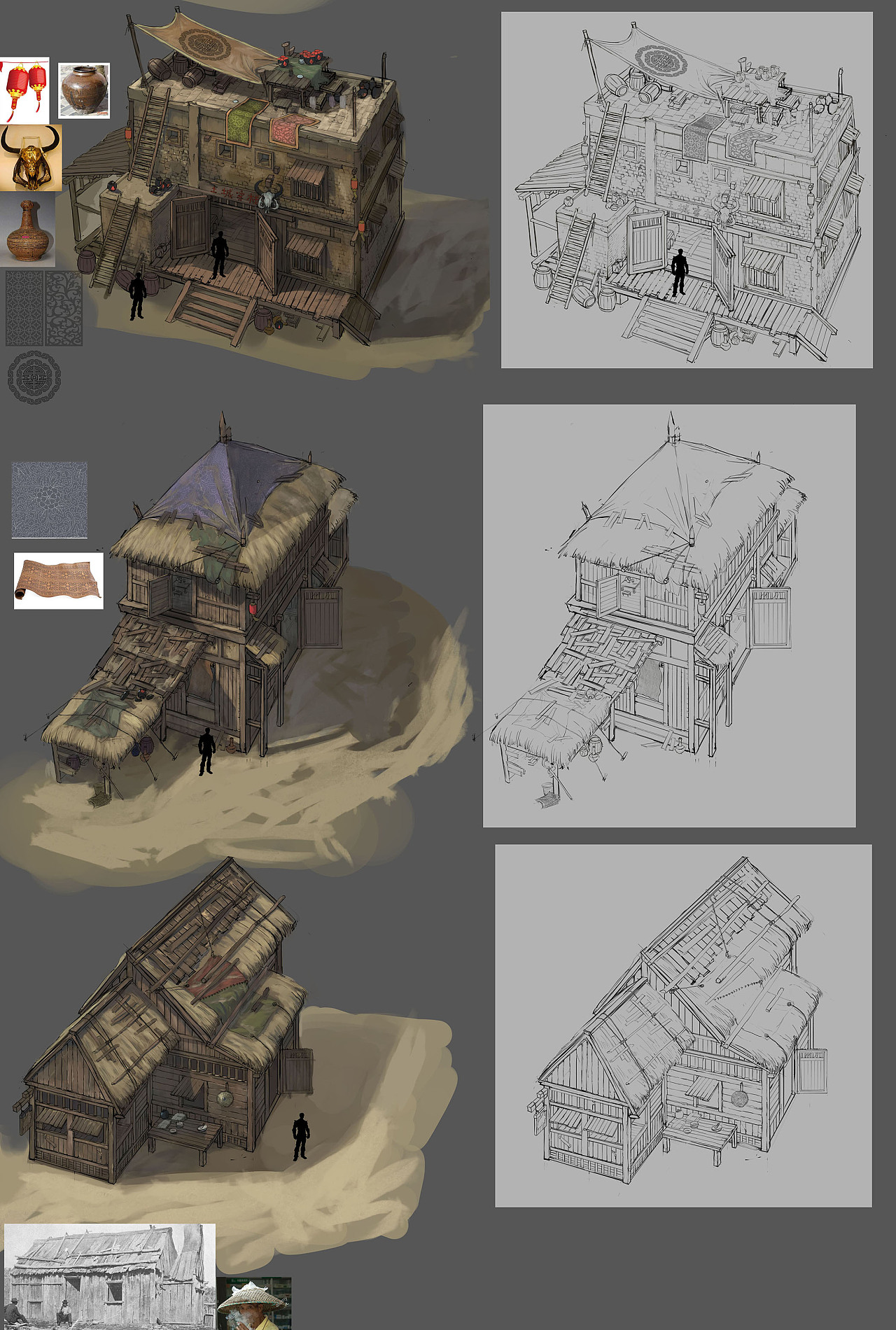 前段时间画的几个房子,拿出来晒晒!