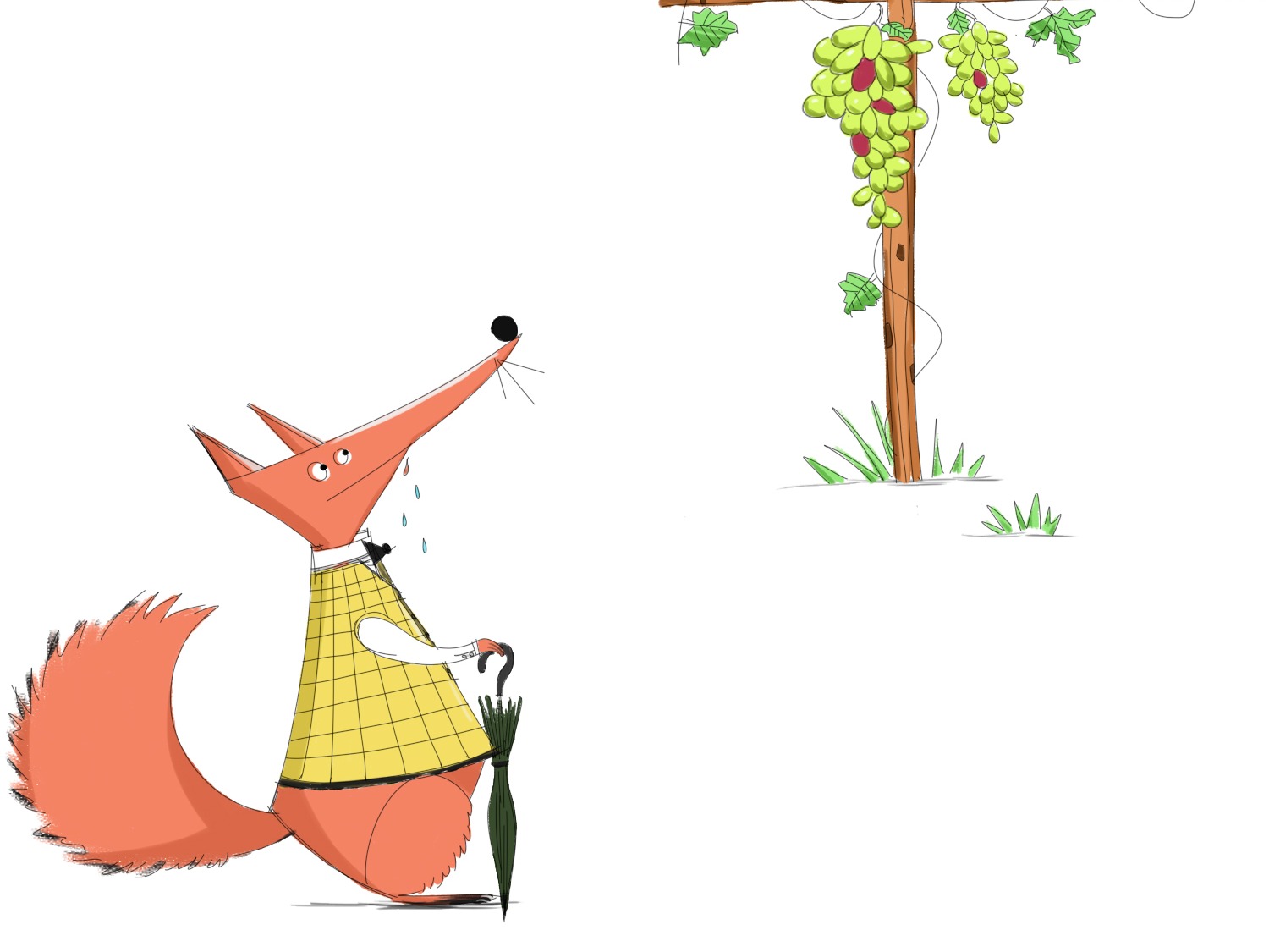 狐狸与葡萄|插画|商业插画|艺峰的画 - 原创作品 - 站酷 (ZCOOL)