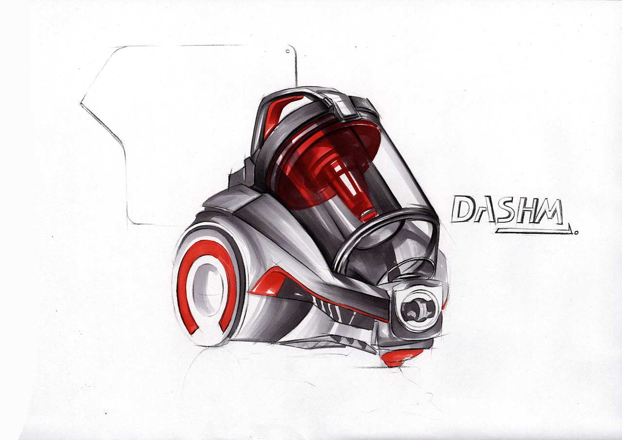 手绘吸尘器步骤图