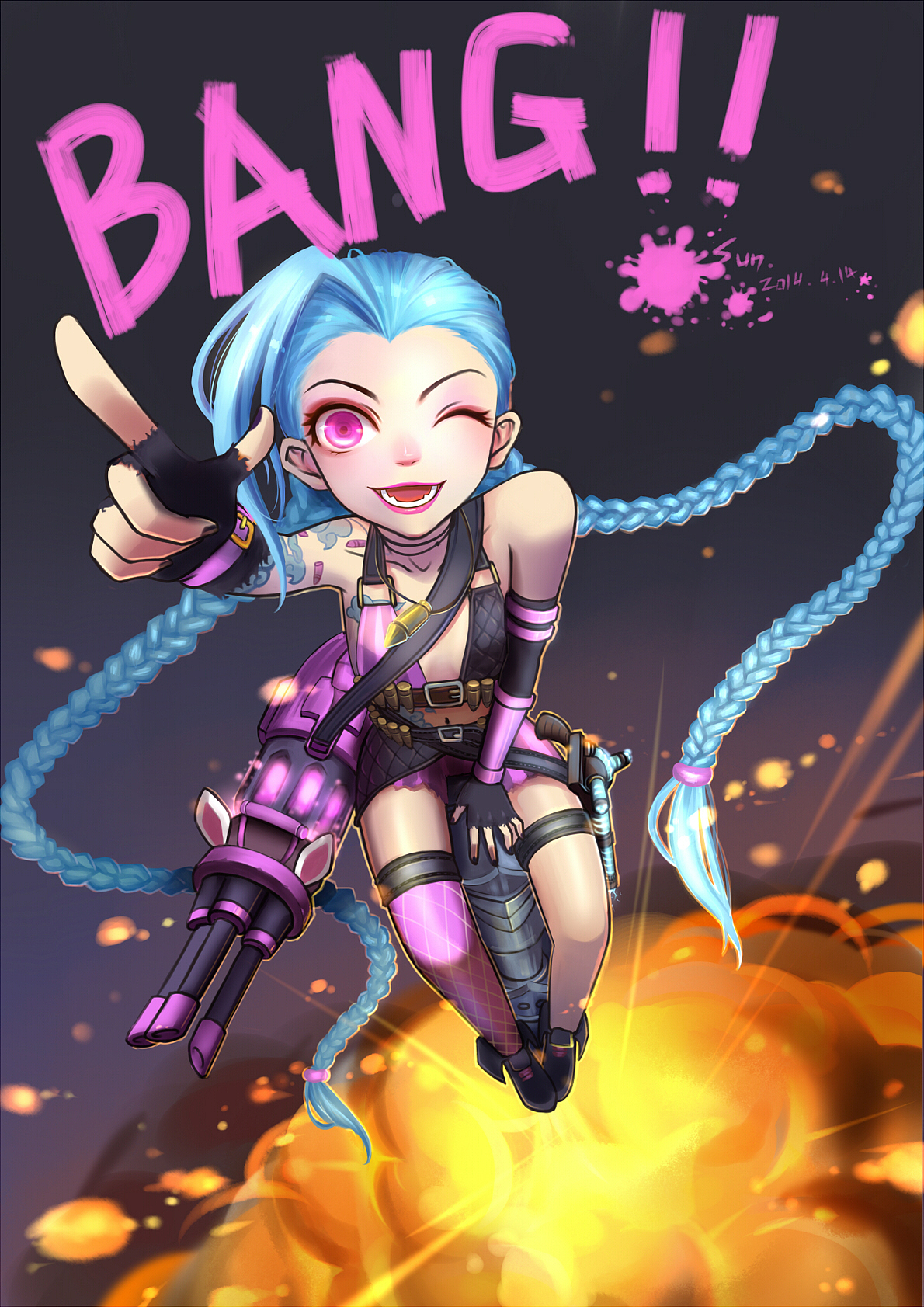 英雄联盟暴走萝莉金克丝来一发~画着玩