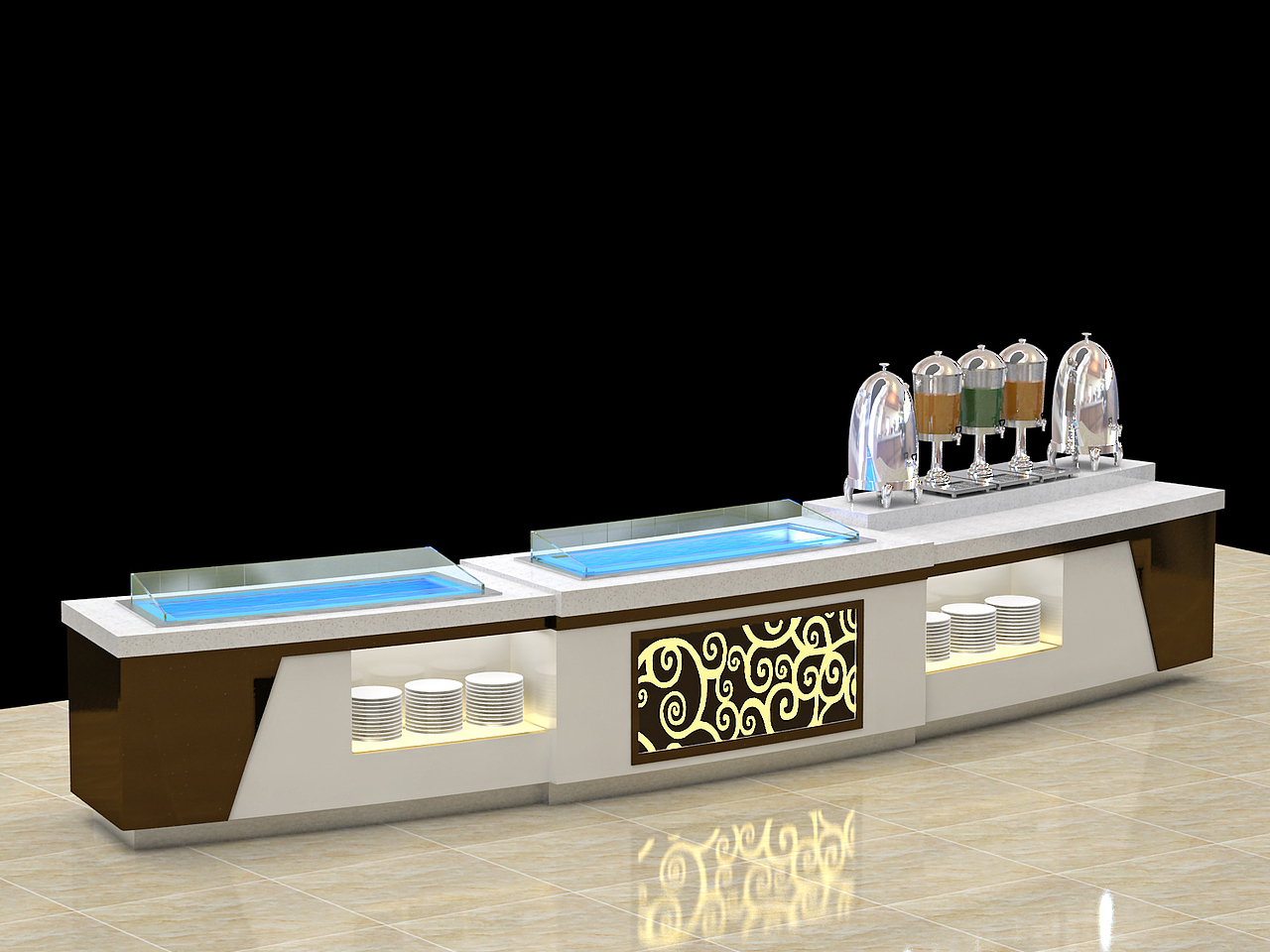 迪克石材自助餐台 固定自助餐台自助餐台图片设计定制