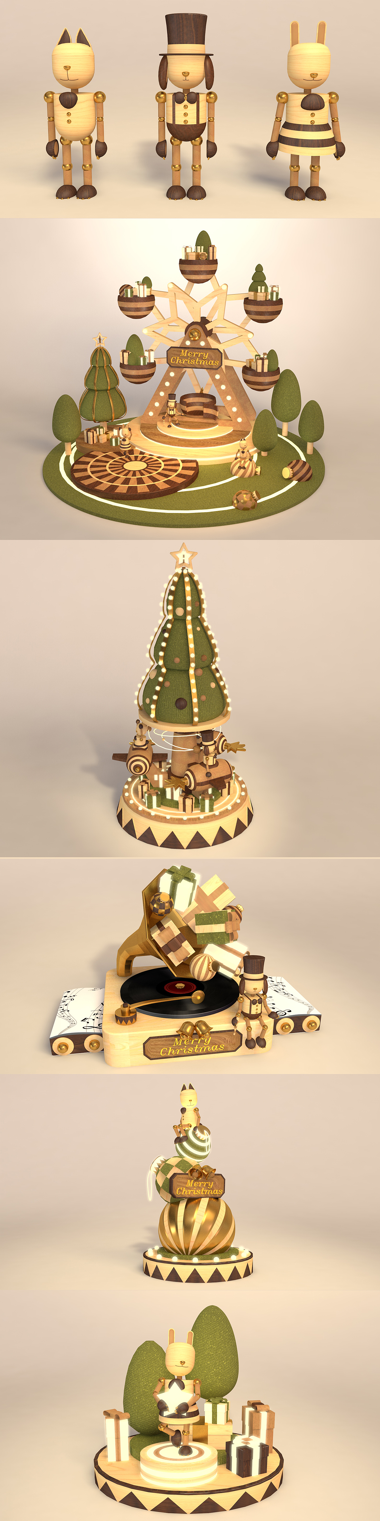 两只狗和一只兔子的圣诞（图ZOTE1NjU2NTI=） - 展陈设计 - 站酷设计师胖星守护者原创素材 - 站酷ZCOOL