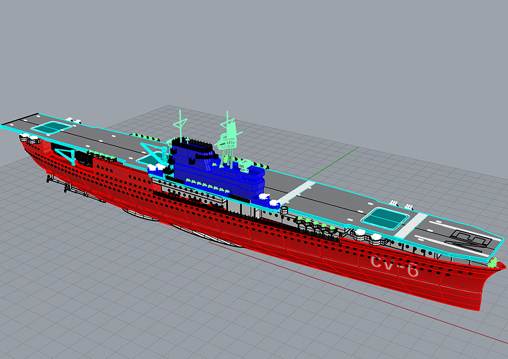 启动!cv-6 企业号航母建模渲染
