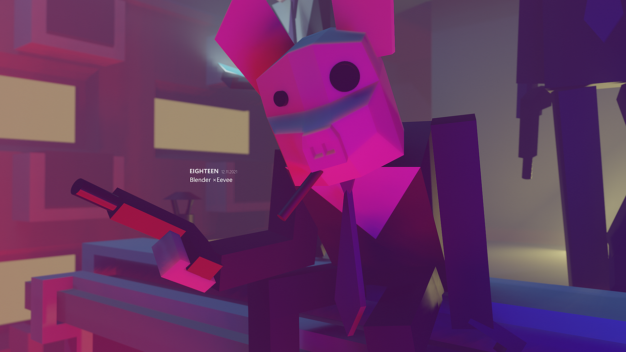 [blender][猪头人][临摹] blender初尝试 